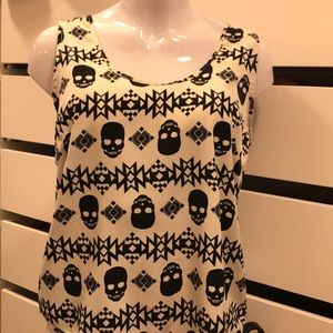Black and white sleeveless top